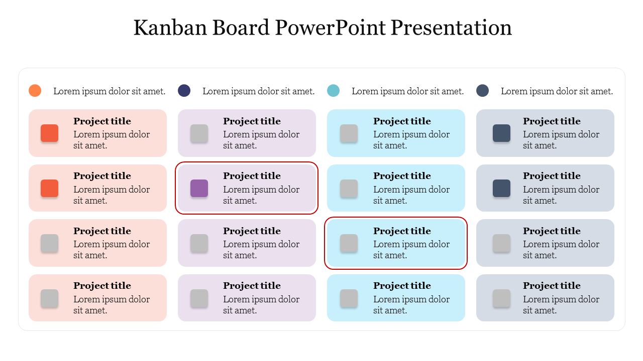 Four Node Kanban Board PowerPoint Presentation